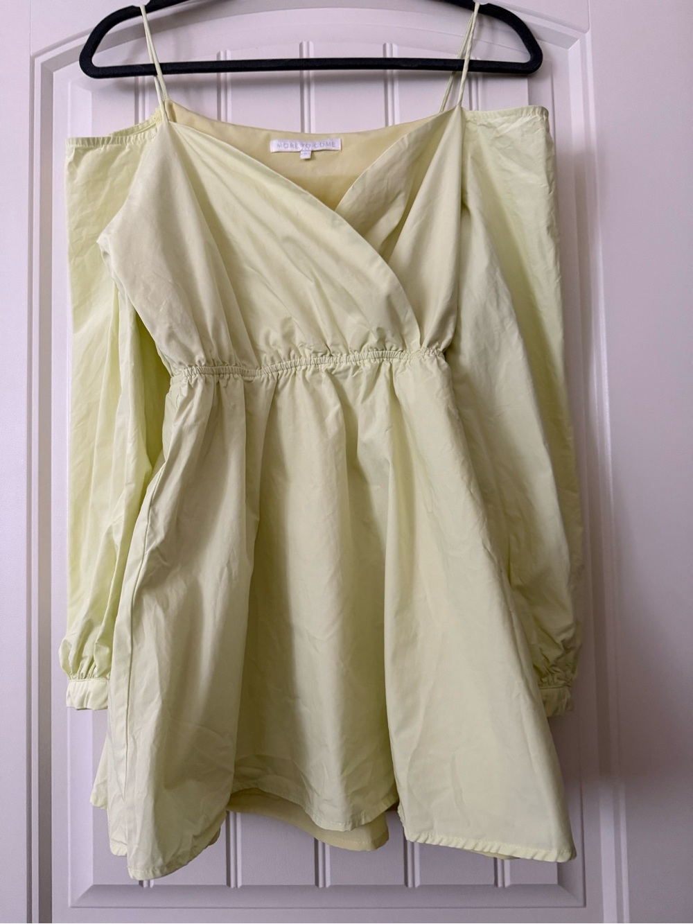 Leia Light Yellow Off-Shoulder Babydoll Dress